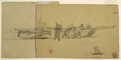 Disegno, porzione di un dory da pesca, Inghilterra, 1881-82 da Winslow Homer