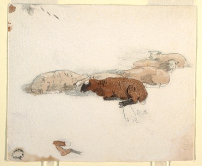 Disegno, Pecora a riposo, 1878 da Winslow Homer