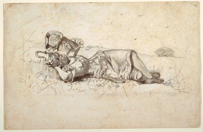 Disegno, pastorella che riposa, 1877 da Winslow Homer