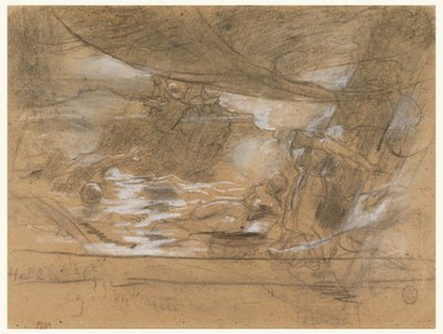 Disegno, ponte di una nave con due donne, forse 15 luglio 1886 da Winslow Homer