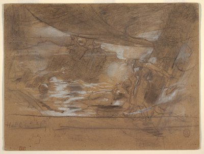 Disegno, ponte di una nave con due donne, forse 15 luglio 1886 da Winslow Homer