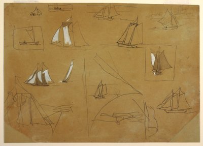 Disegno, Schizzi di barche a vela, Cullercoats, Inghilterra, 1881-82 da Winslow Homer