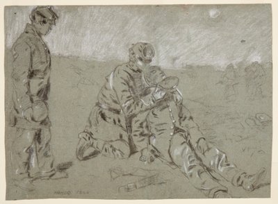 Disegno, soldato che dà acqua a un compagno ferito, 1864 da Winslow Homer