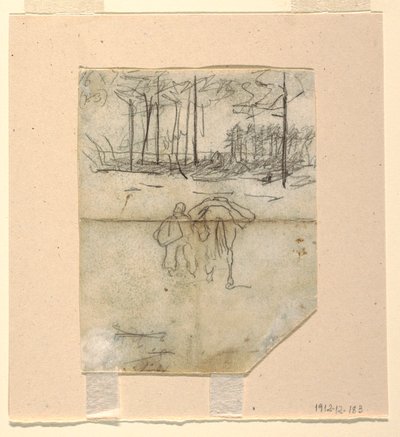 Disegno, soldato che conduce un cavallo da soma, 1862 da Winslow Homer