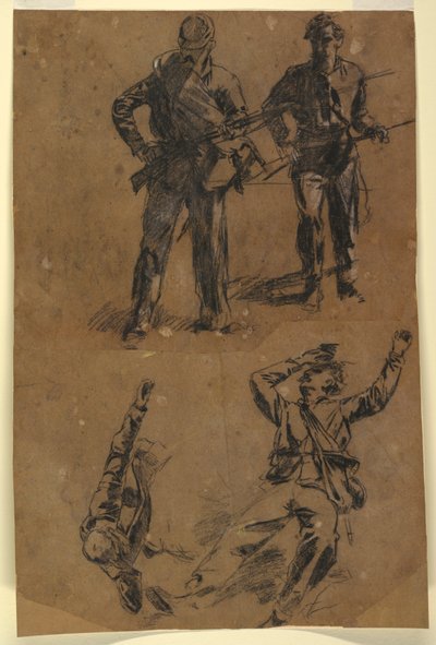 Disegno, Studi di soldati, 1863-65 da Winslow Homer