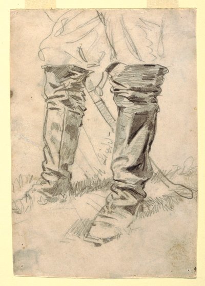 Disegno, studio di stivali da ufficiale di cavalleria, 1862-64 da Winslow Homer
