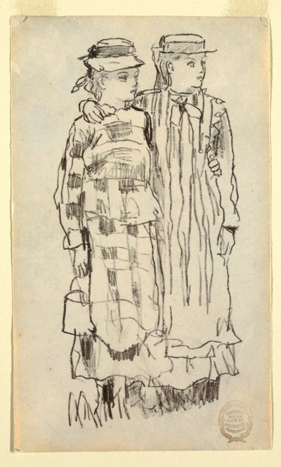 Disegno, due ragazze, 1879 da Winslow Homer