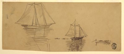 Disegno, Due golette e dories, 1880 ca. da Winslow Homer