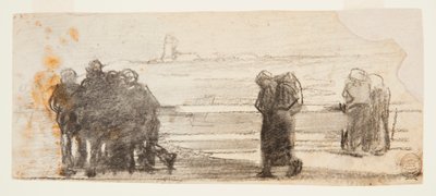 Figure che guardano la baia e una piccola barca, Cullercoats, Inghilterra da Winslow Homer