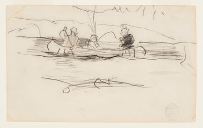 Pescatore e altri due uomini in una canoa da Winslow Homer