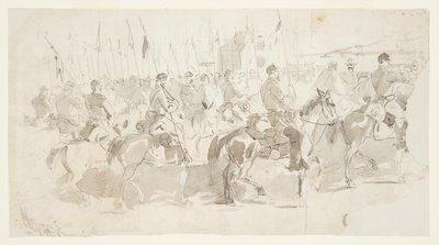 Il sesto reggimento di cavalleria del generale McClellan, in partenza da Alessandria per Old Point Comfort da Winslow Homer