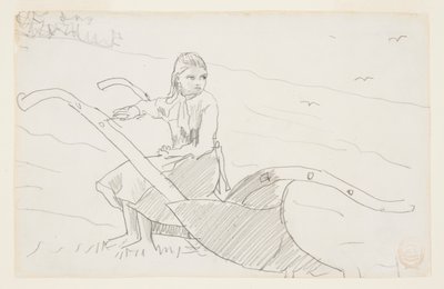 Ragazza seduta su un aratro da Winslow Homer