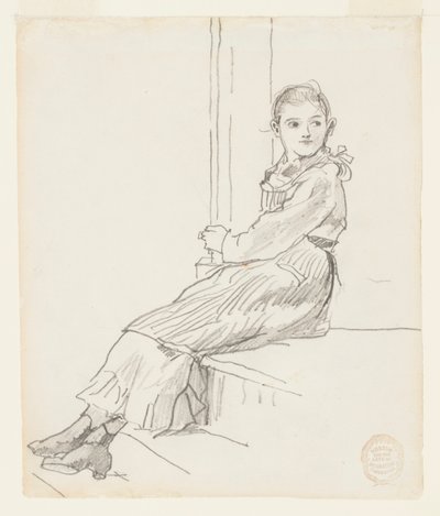 Ragazza seduta su un gradino del portico da Winslow Homer