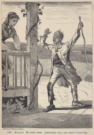 "Ciao! H-o-o-o! È venuto. Jumboloro te lo dice subito", da La Galassia, giugno 1869 da Winslow Homer