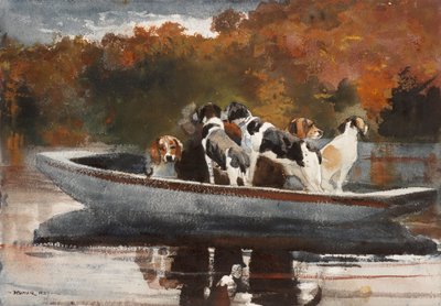 Cani da caccia in barca (in attesa della partenza) da Winslow Homer