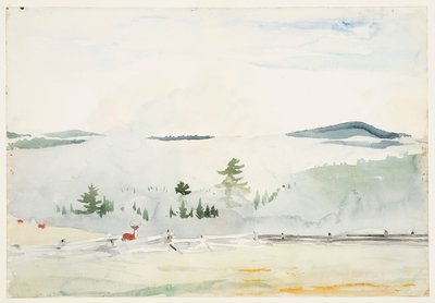Paesaggio con cervi in una foschia mattutina da Winslow Homer