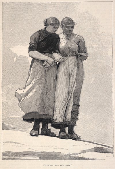 Guardando oltre la scogliera, da The Century Magazine, novembre 1883 da Winslow Homer