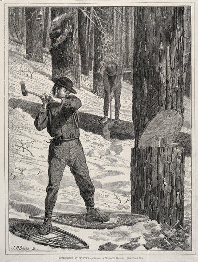 Taglio del legname in inverno, 1871 da Winslow Homer