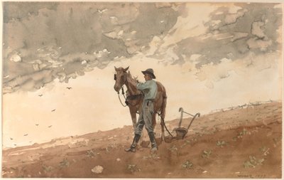 Uomo con cavallo da aratro da Winslow Homer