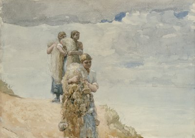 Sulla scogliera, Cullercoats, c.1881-82 da Winslow Homer