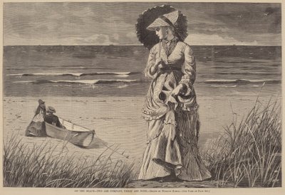 Sulla spiaggia - Due sono compagnia, tre sono nessuno, pubblicato 1872 da Winslow Homer