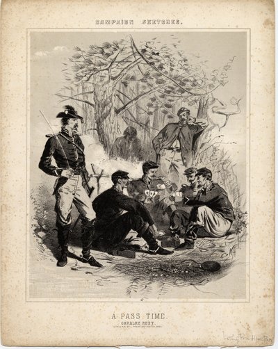 Passatempo: riposo della cavalleria, schizzi di campagna da Winslow Homer