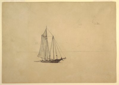 Schooner con dinghy da Winslow Homer
