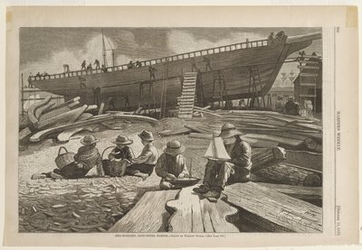 Costruzione navale, porto di Gloucester da Winslow Homer