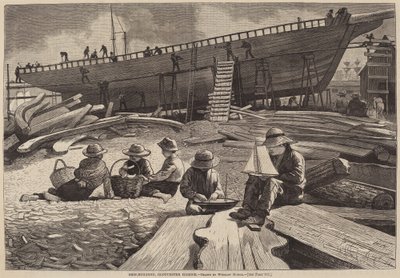Costruzione navale, porto di Gloucester da Winslow Homer