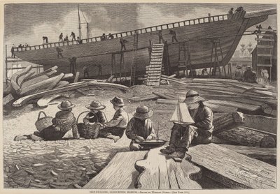 Costruzione navale, porto di Gloucester da Winslow Homer