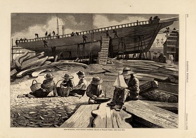 Costruzione di navi, porto di Gloucester, da Harper