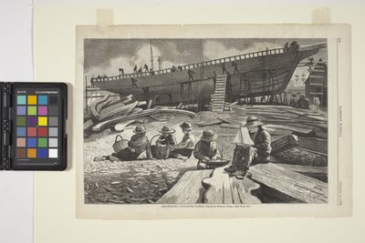 Costruzione di navi, porto di Gloucester da Winslow Homer
