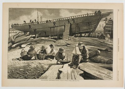 Costruzione della nave, porto di Gloucester da Winslow Homer