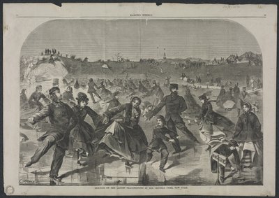 Pattinaggio sul laghetto delle signore a Central Park, New York da Winslow Homer