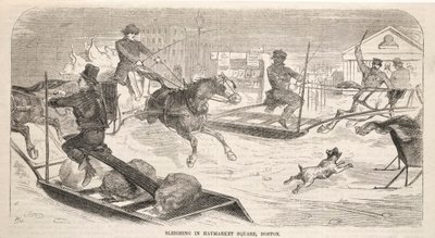 Slittino in Haymarket Square, Boston, 1859 da Winslow Homer