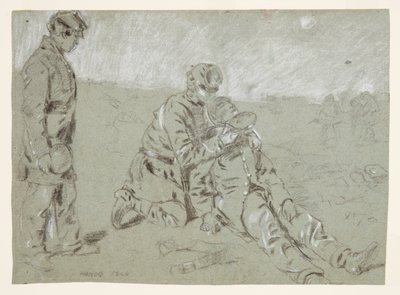 Soldato che dà acqua a un compagno ferito da Winslow Homer