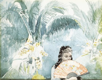 Ragazza spagnola con ventaglio, 1885 da Winslow Homer