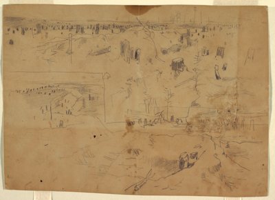Studi di un campo di battaglia con ceppi d