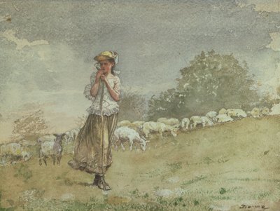 Accudire le pecore, Houghton Farm, c.1878-79 da Winslow Homer