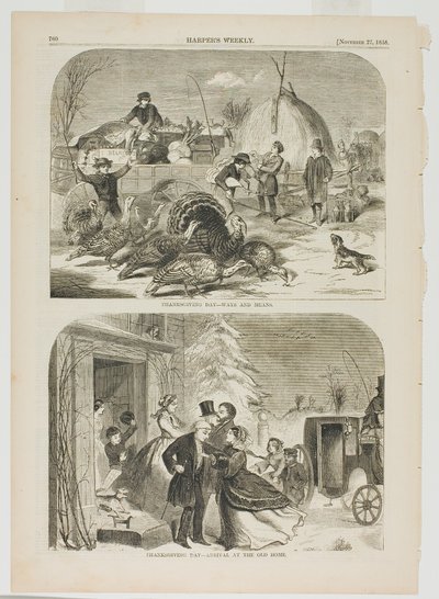Giorno del Ringraziamento - Modi e mezzi e Giorno del Ringraziamento - Arrivo alla vecchia casa da Winslow Homer