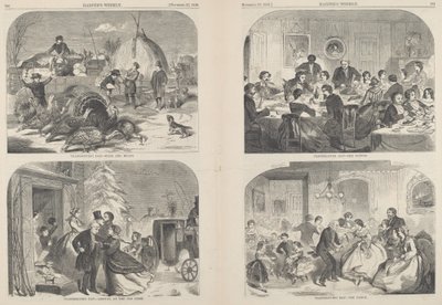 Giorno del Ringraziamento - Modi e mezzi [in alto a sinistra] da Winslow Homer