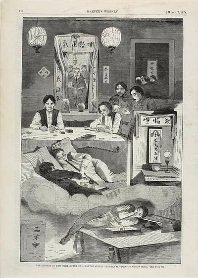 I cinesi a New York: scena in una club-house di Baxter Street da Winslow Homer