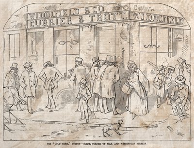 Il "Termine freddo", Boston - Scena, angolo Milk e Washington Street da Winslow Homer