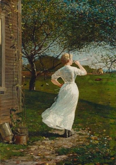 Il corno della cena (Suonando il corno al mare) da Winslow Homer