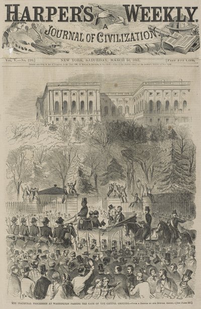 La processione inaugurale a Washington passando il cancello dei terreni del Campidoglio da Winslow Homer