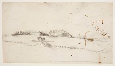 Tre barche con pescatori che stendono una rete da Winslow Homer