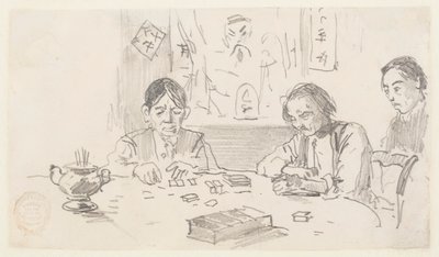 Tre uomini cinesi che giocano a domino in un club di Baxter Street, New York City da Winslow Homer