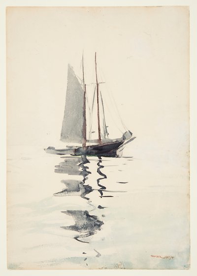 Schooner a due alberi con Dory da Winslow Homer