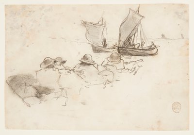 Due barche da pesca con vele, Cullercoats, Inghilterra da Winslow Homer