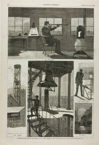 Torre di guardia, angolo tra Spring e Varick Street, New York da Winslow Homer